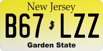 NJ license plate B67LZZ