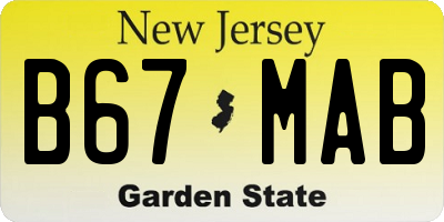 NJ license plate B67MAB