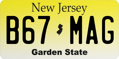 NJ license plate B67MAG