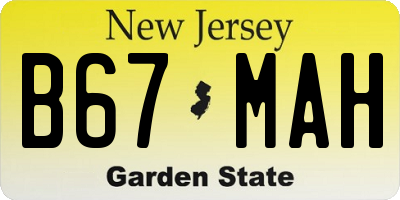 NJ license plate B67MAH