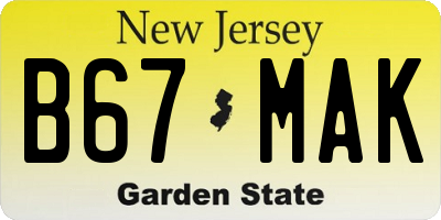 NJ license plate B67MAK