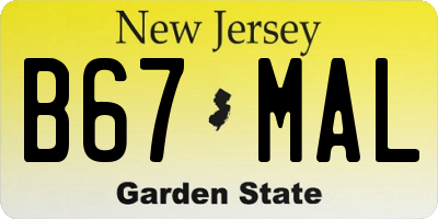 NJ license plate B67MAL
