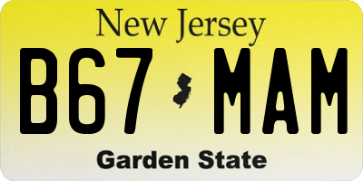 NJ license plate B67MAM