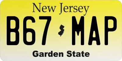 NJ license plate B67MAP