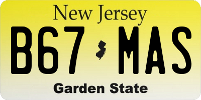 NJ license plate B67MAS