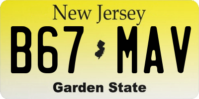 NJ license plate B67MAV