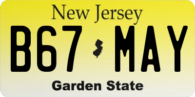 NJ license plate B67MAY