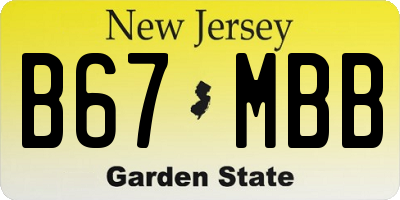 NJ license plate B67MBB