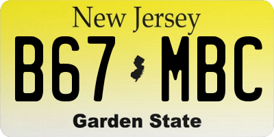 NJ license plate B67MBC