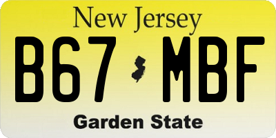 NJ license plate B67MBF