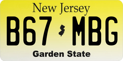 NJ license plate B67MBG
