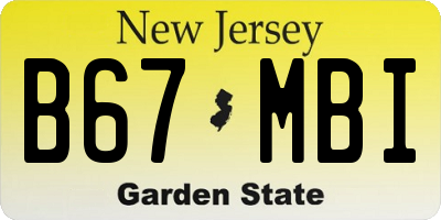 NJ license plate B67MBI