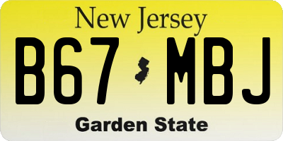 NJ license plate B67MBJ