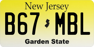 NJ license plate B67MBL