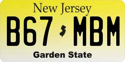 NJ license plate B67MBM
