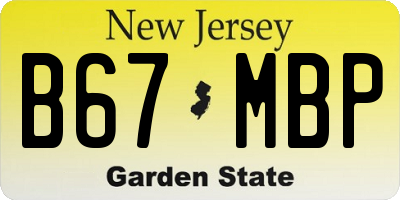 NJ license plate B67MBP