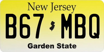 NJ license plate B67MBQ