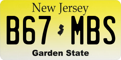 NJ license plate B67MBS