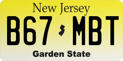 NJ license plate B67MBT