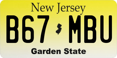 NJ license plate B67MBU