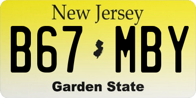 NJ license plate B67MBY