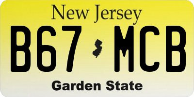 NJ license plate B67MCB