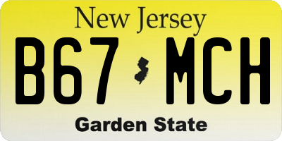NJ license plate B67MCH