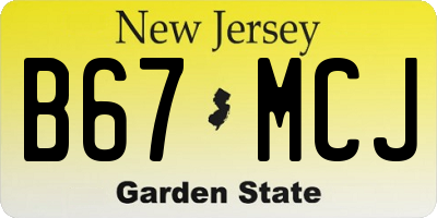 NJ license plate B67MCJ