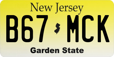 NJ license plate B67MCK