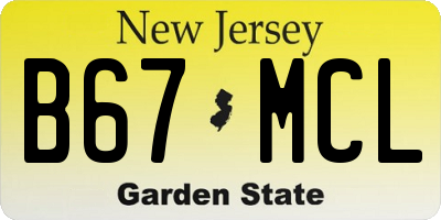 NJ license plate B67MCL