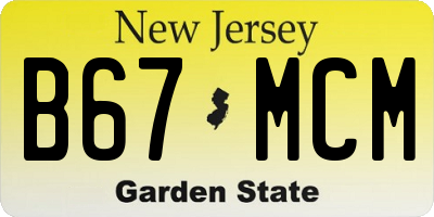 NJ license plate B67MCM