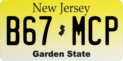 NJ license plate B67MCP