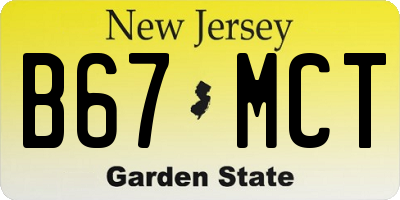 NJ license plate B67MCT