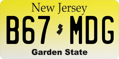 NJ license plate B67MDG