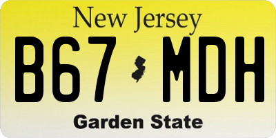 NJ license plate B67MDH