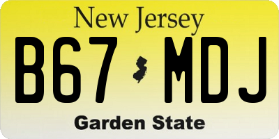 NJ license plate B67MDJ