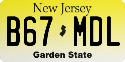 NJ license plate B67MDL