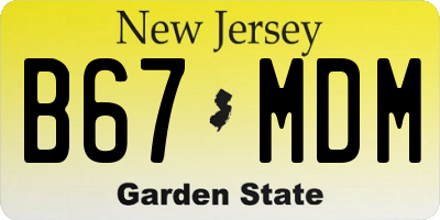 NJ license plate B67MDM