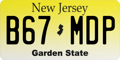 NJ license plate B67MDP