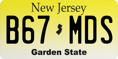 NJ license plate B67MDS