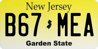 NJ license plate B67MEA