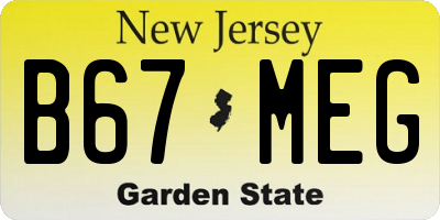 NJ license plate B67MEG