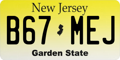 NJ license plate B67MEJ