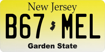 NJ license plate B67MEL