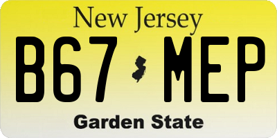 NJ license plate B67MEP