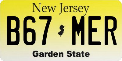 NJ license plate B67MER