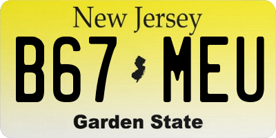NJ license plate B67MEU