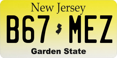 NJ license plate B67MEZ