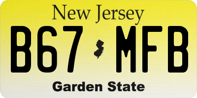 NJ license plate B67MFB