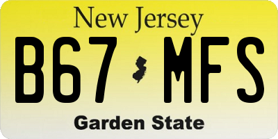 NJ license plate B67MFS